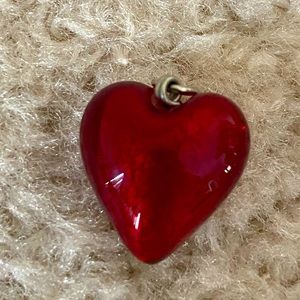 Red Murano Heart Charm